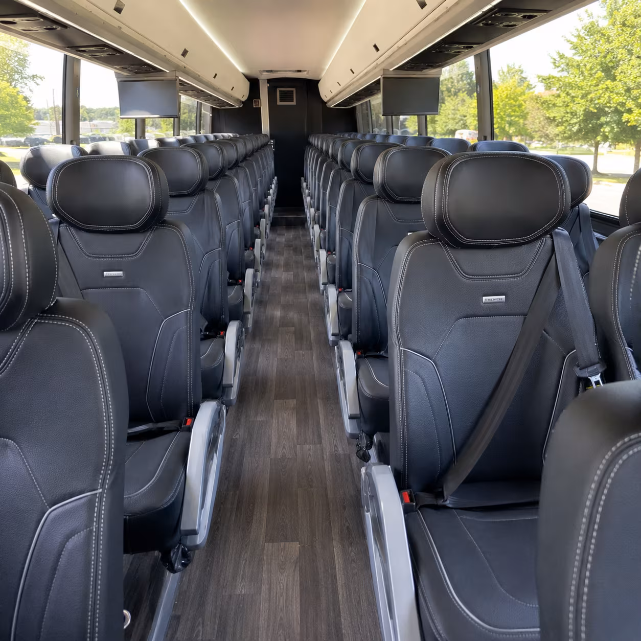 56 passenger charter bus inside