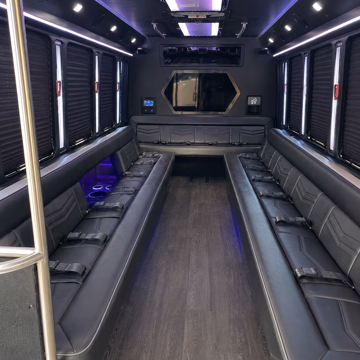 kissimmee 18 passenger party bus interior