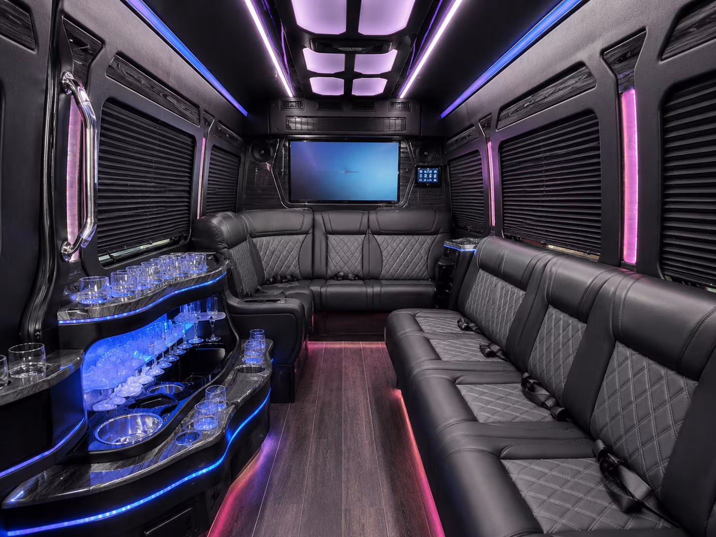 kissimmee 50 passenger party bus inside