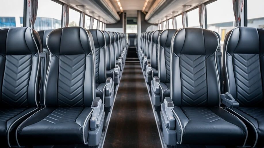 50 passenger charter bus inside bradenton