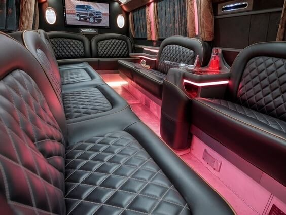 kissimmee party bus rental interior